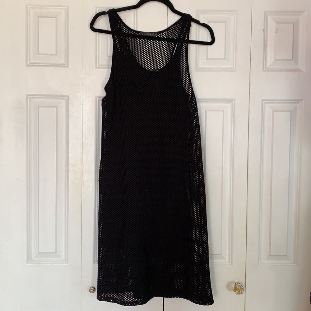 Whetherly Mesh Racerback Tank Dress - Black